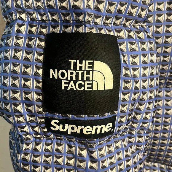Supreme x The North Face Blue Black Puffer Jacket - Picture 5 of 5